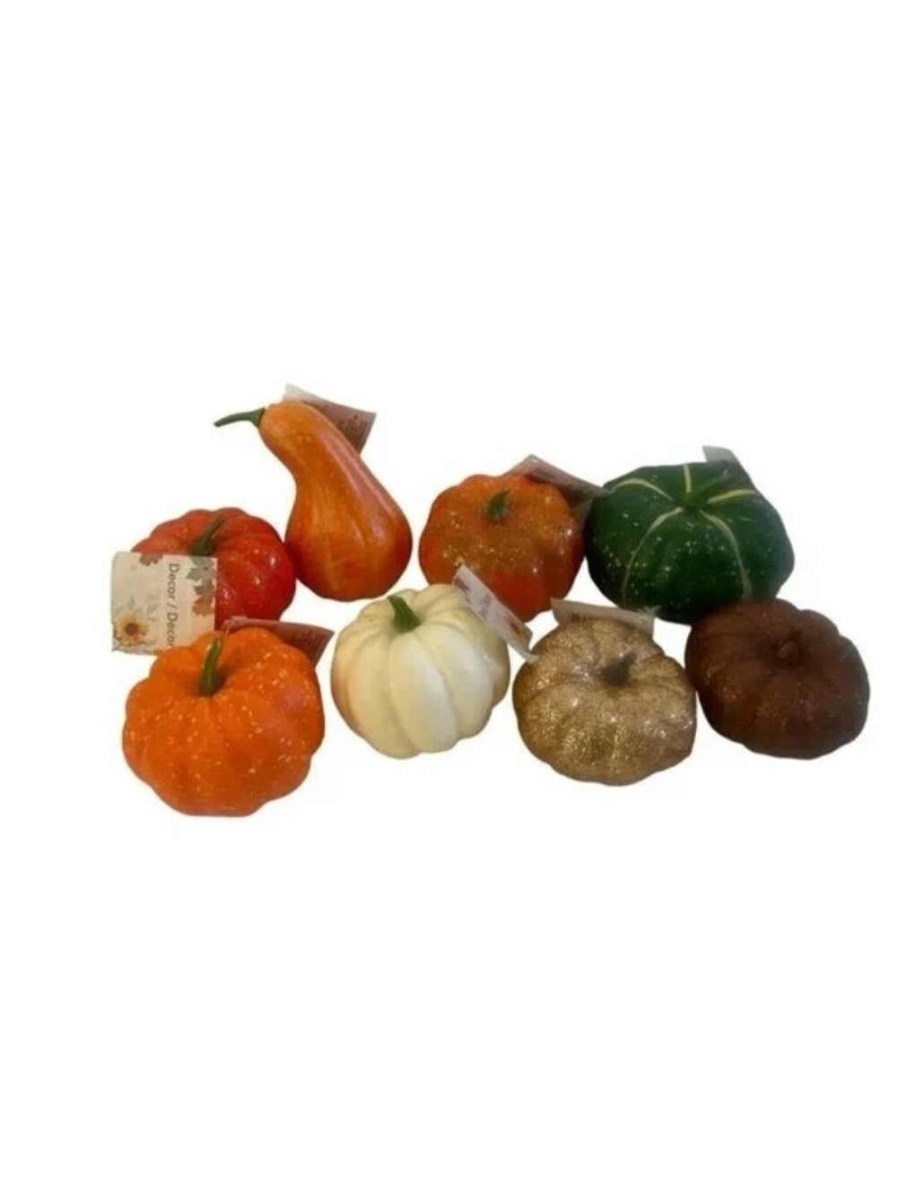 Fall Harvest Foam Pumpkins Gourd Decorations Set Of 8 new